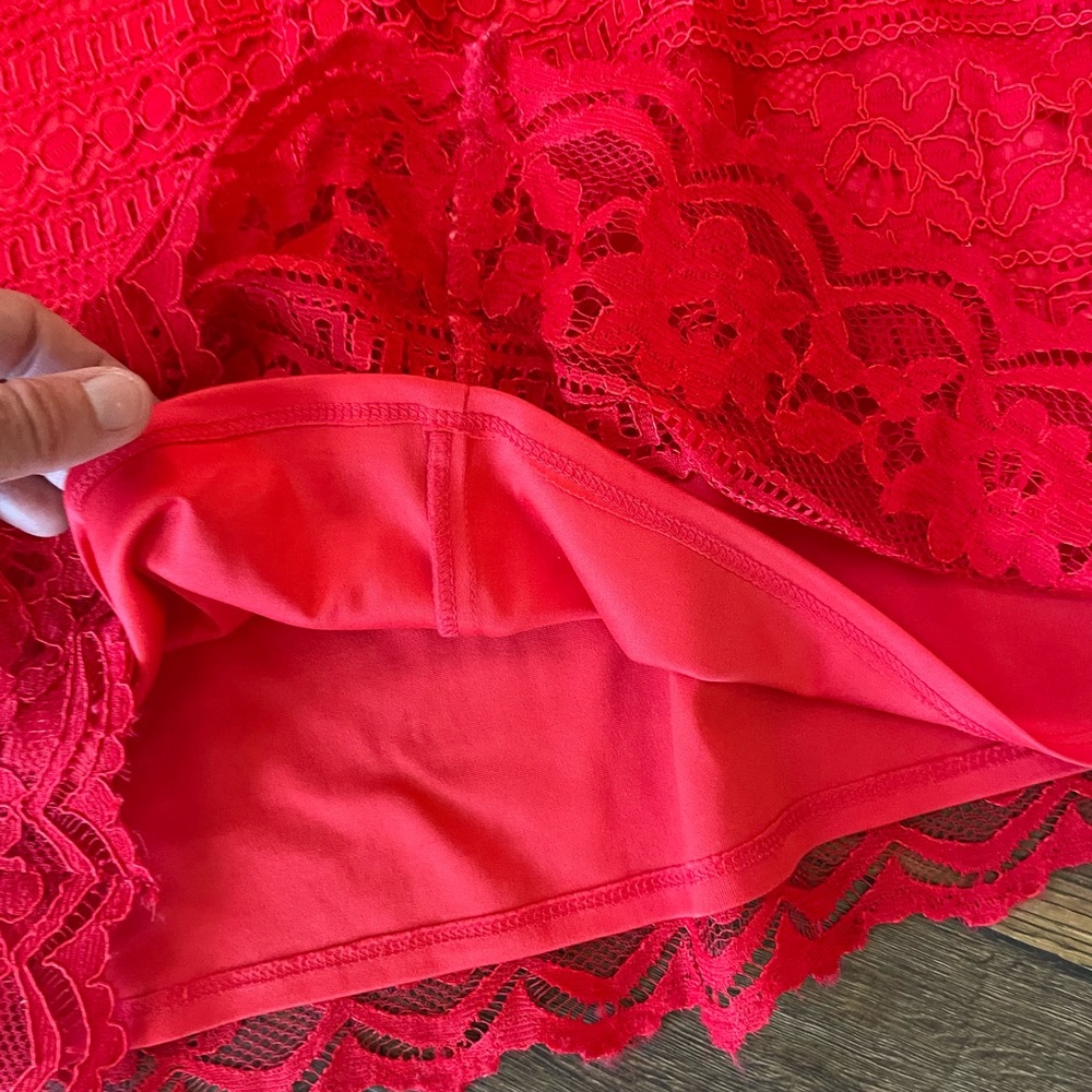 Eliza J Red Lace Dress, EUC Size 8 - Picture 7 of 7